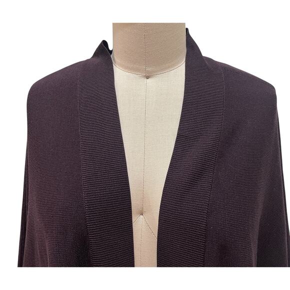 NWOT Eileen Fisher Brown Silk Blend Open Front Easy Fit Cardigan Size Medium - Picture 4 of 7